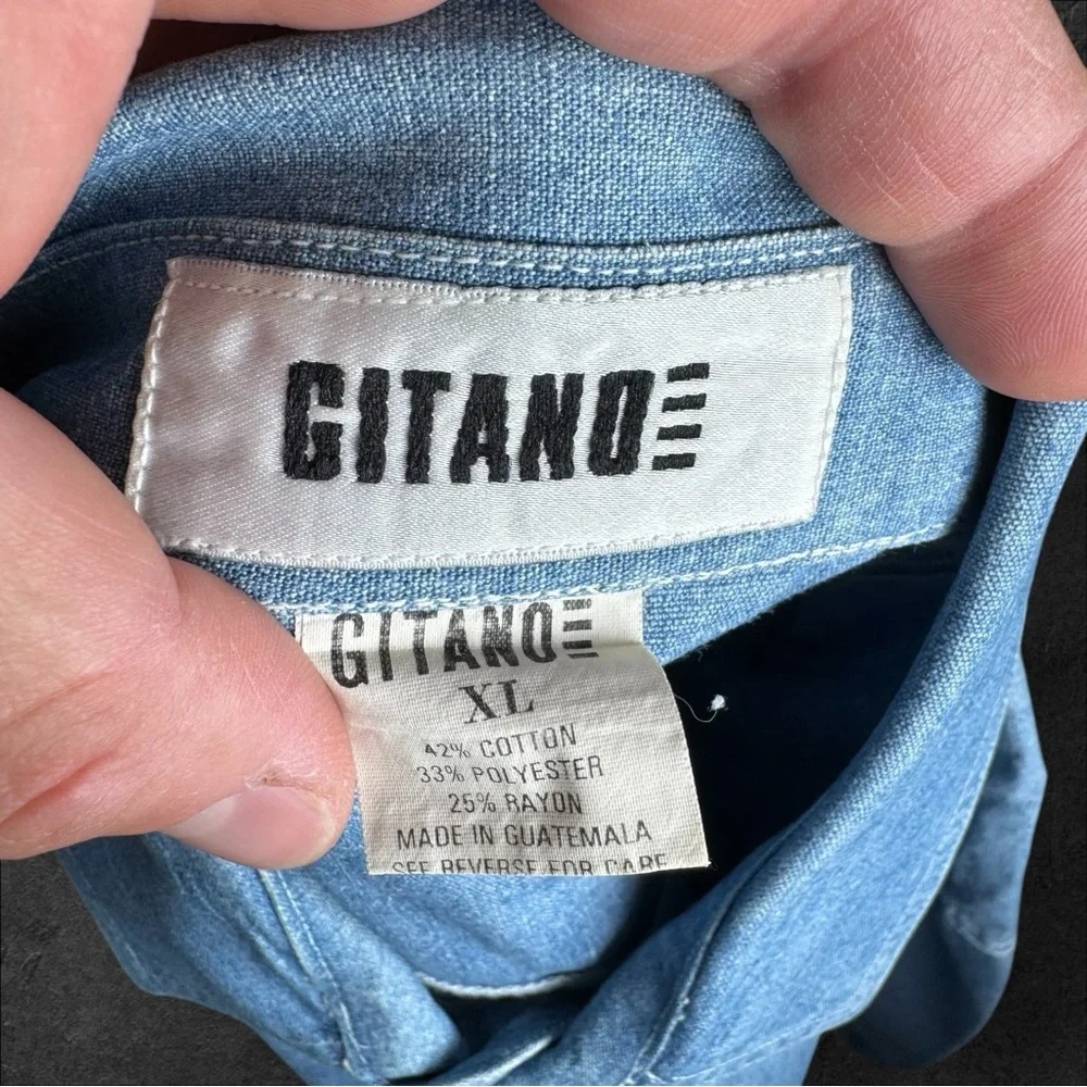 Vintage Gitano Denim Shirt Cut 2801B Mens Size Xl Very Oversized USA‎